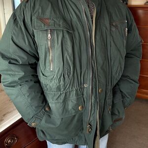 Down filled, Dark Green, Hooded Jacket Unisex